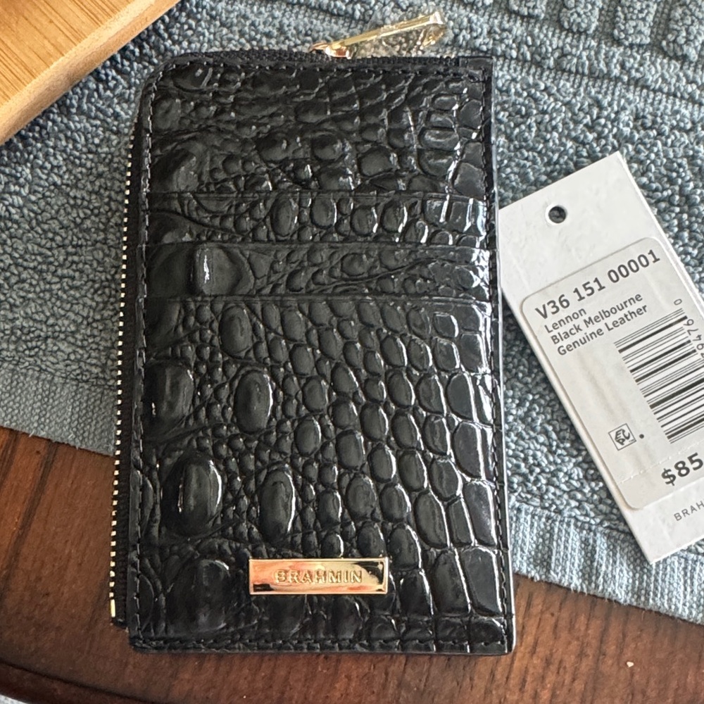 Brahmin Black Croc-Embossed Wallet